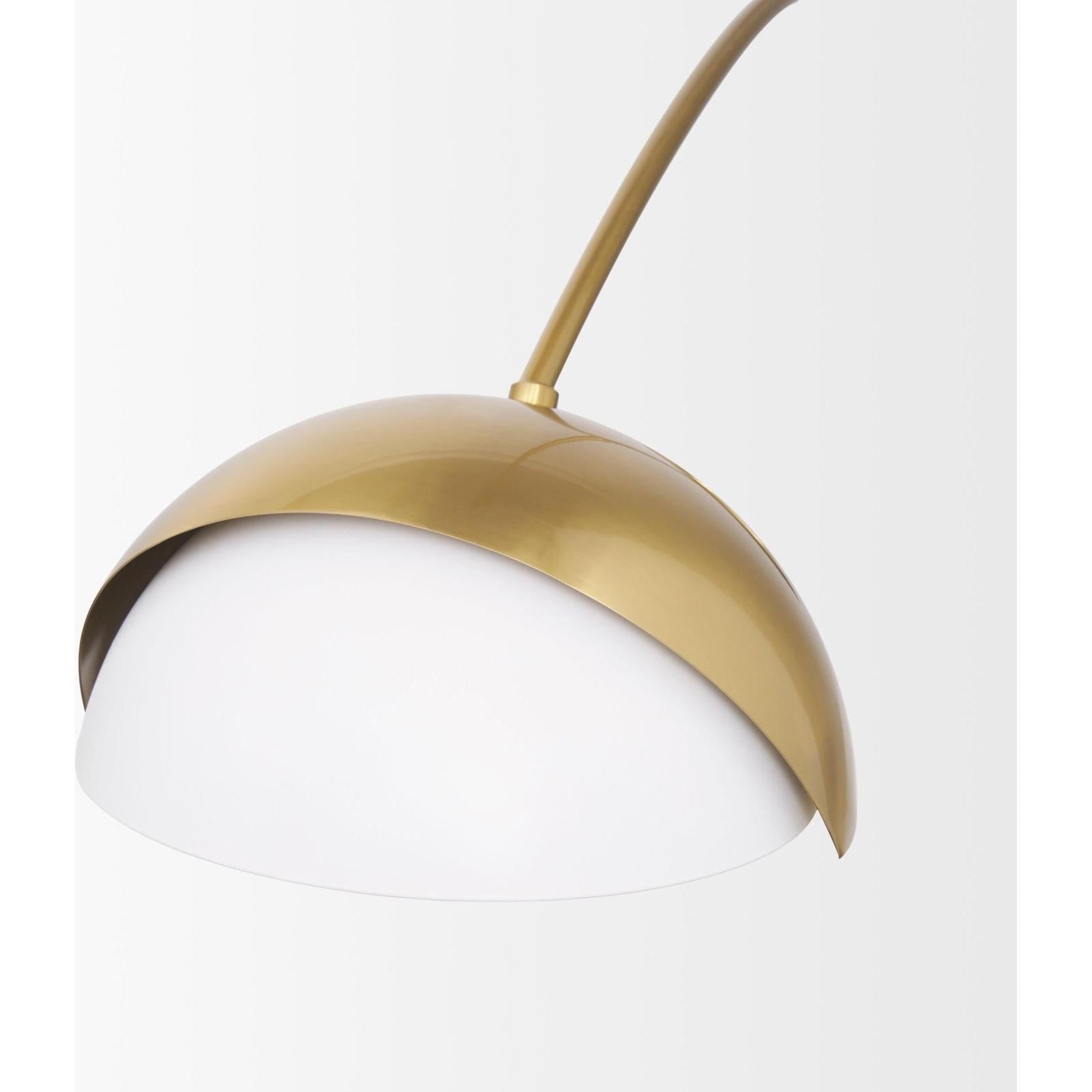 Mercana Cybill Brushed Brass w/ White Metal Shades 2-Light Chandelier