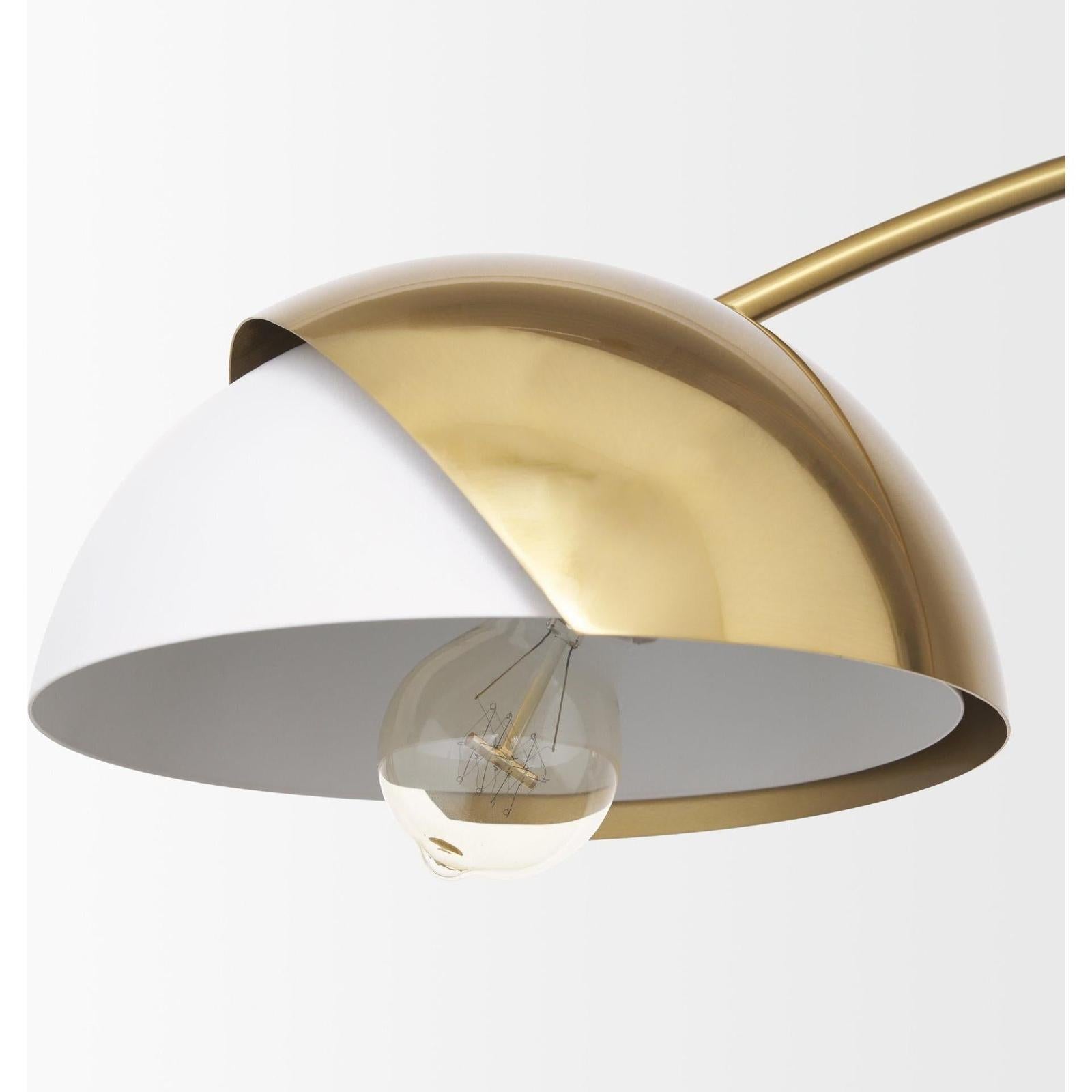 Mercana Cybill Brushed Brass w/ White Metal Shades 2-Light Chandelier