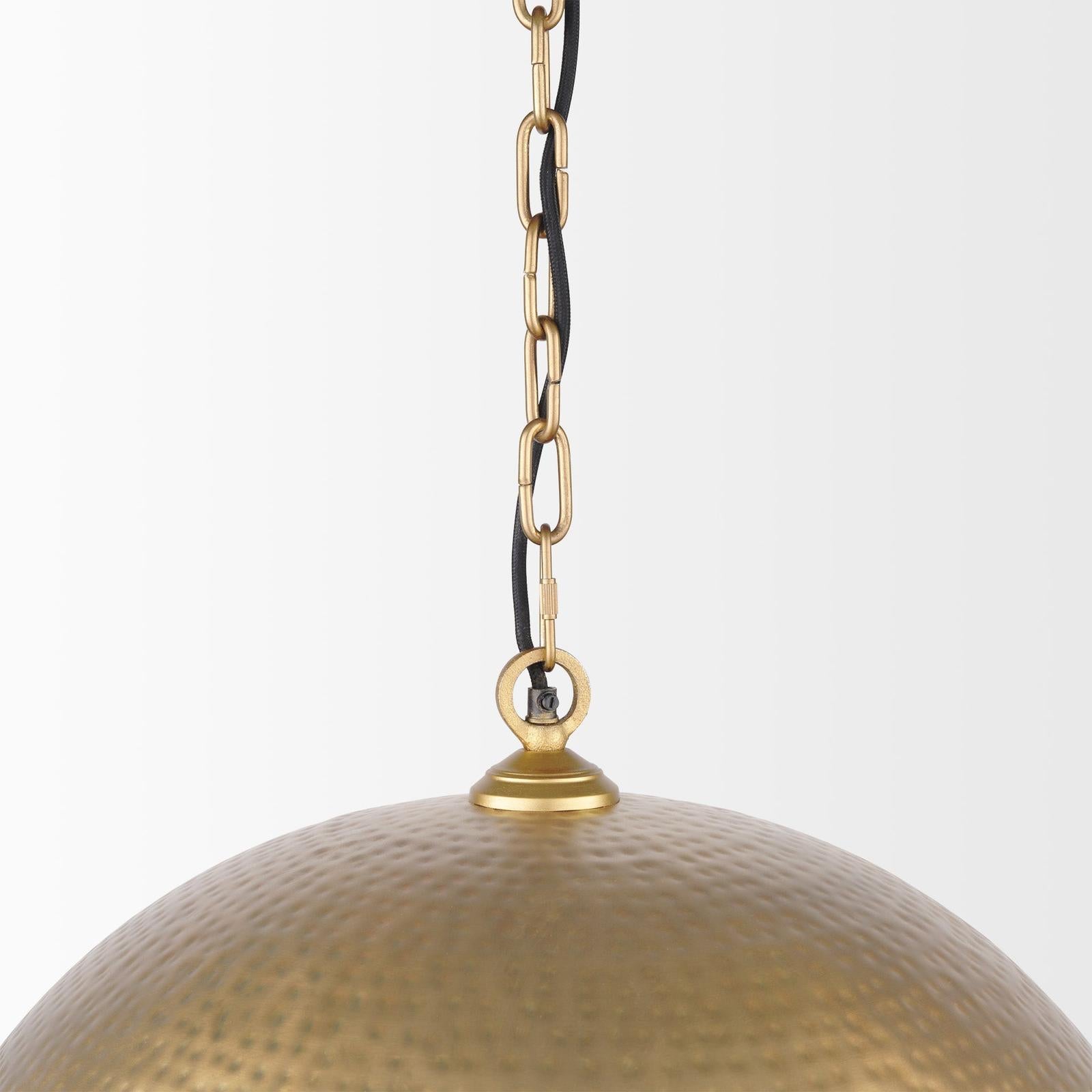 Mercana Karina Round Hammered Metal Dome Pendant Light