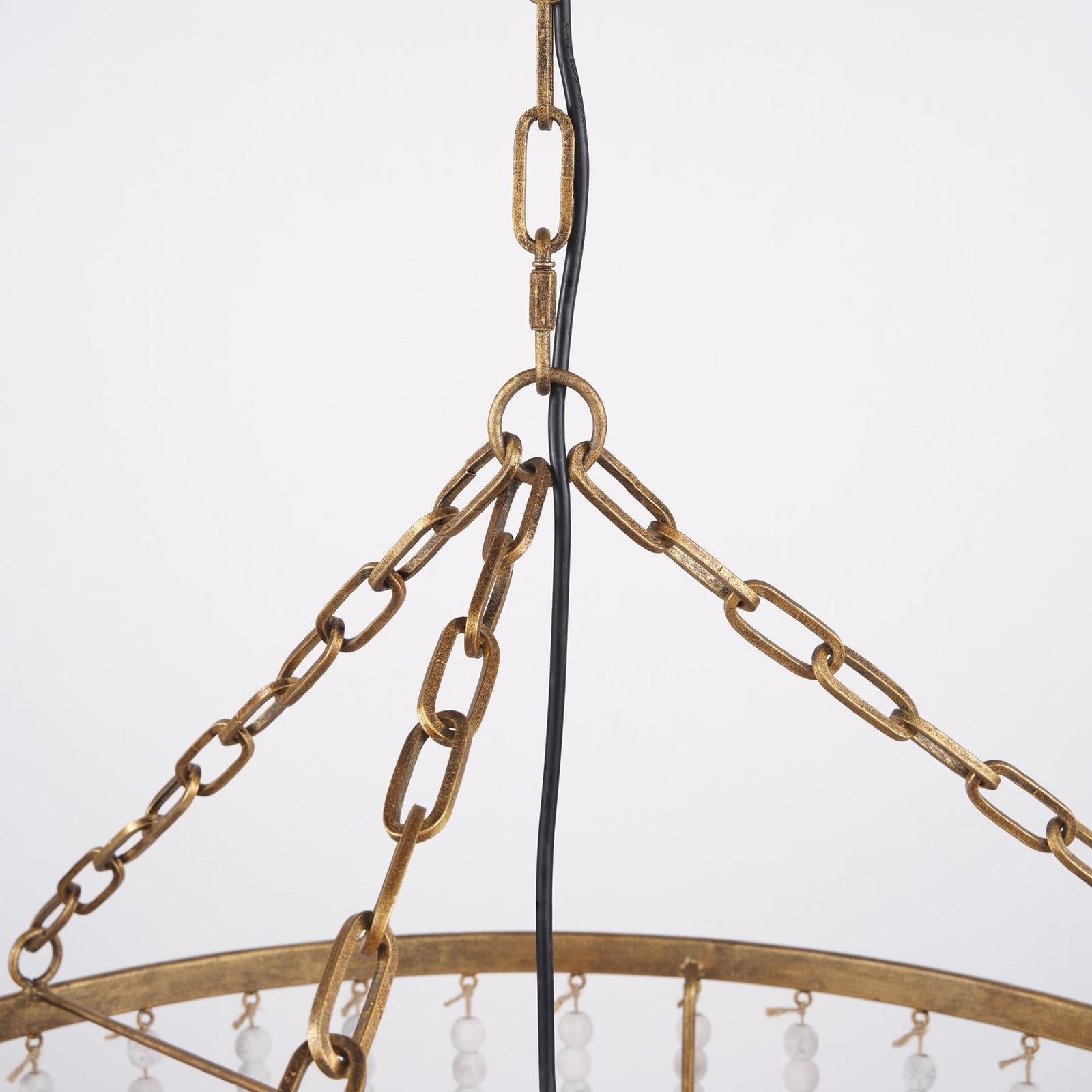 Mercana Rhone Gold Metal and Wood Beaded Chandelier Clearance