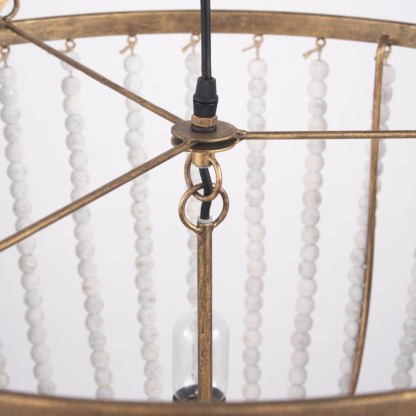 Mercana Rhone Gold Metal and Wood Beaded Chandelier Clearance