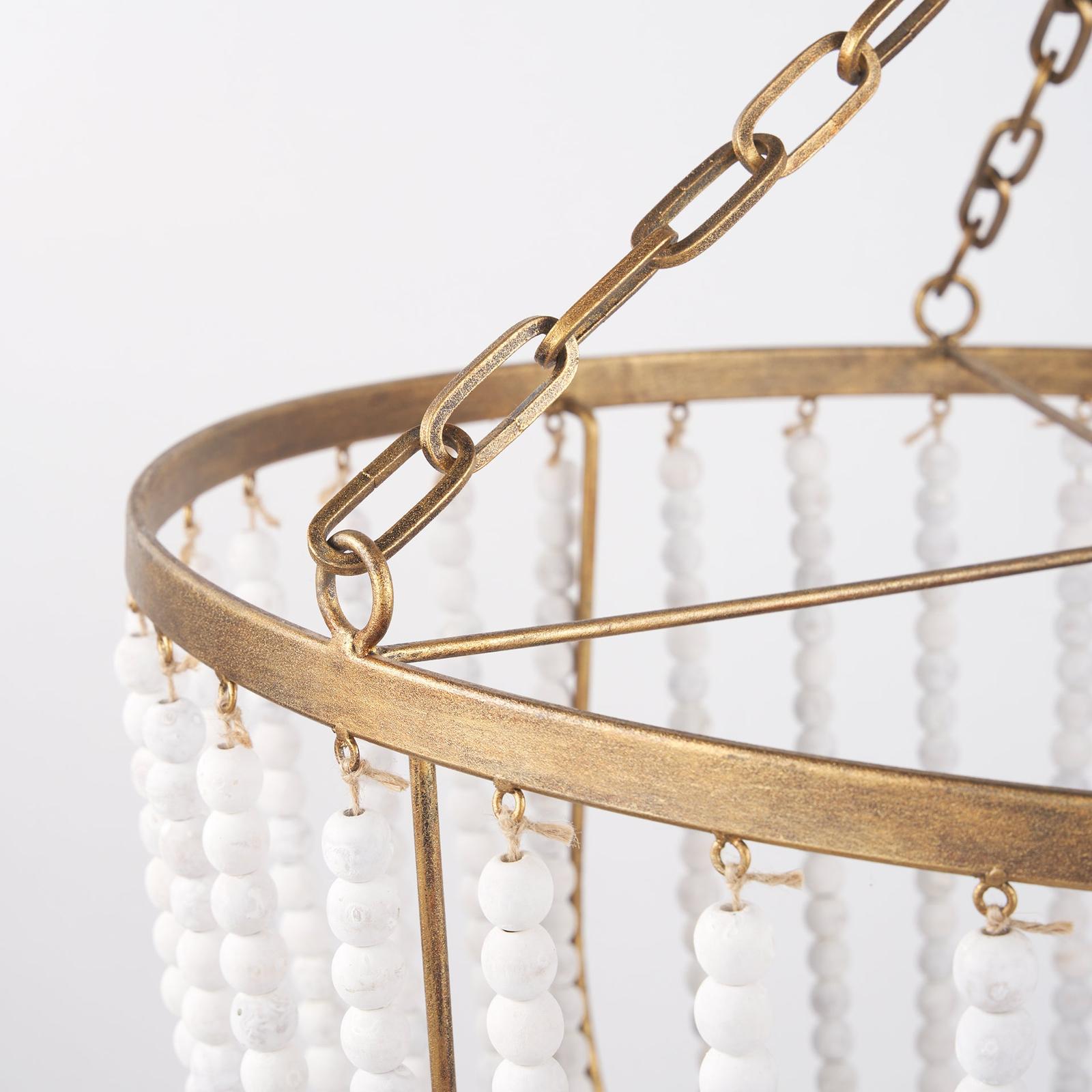 Mercana Rhone Gold Metal and Wood Beaded Chandelier Clearance