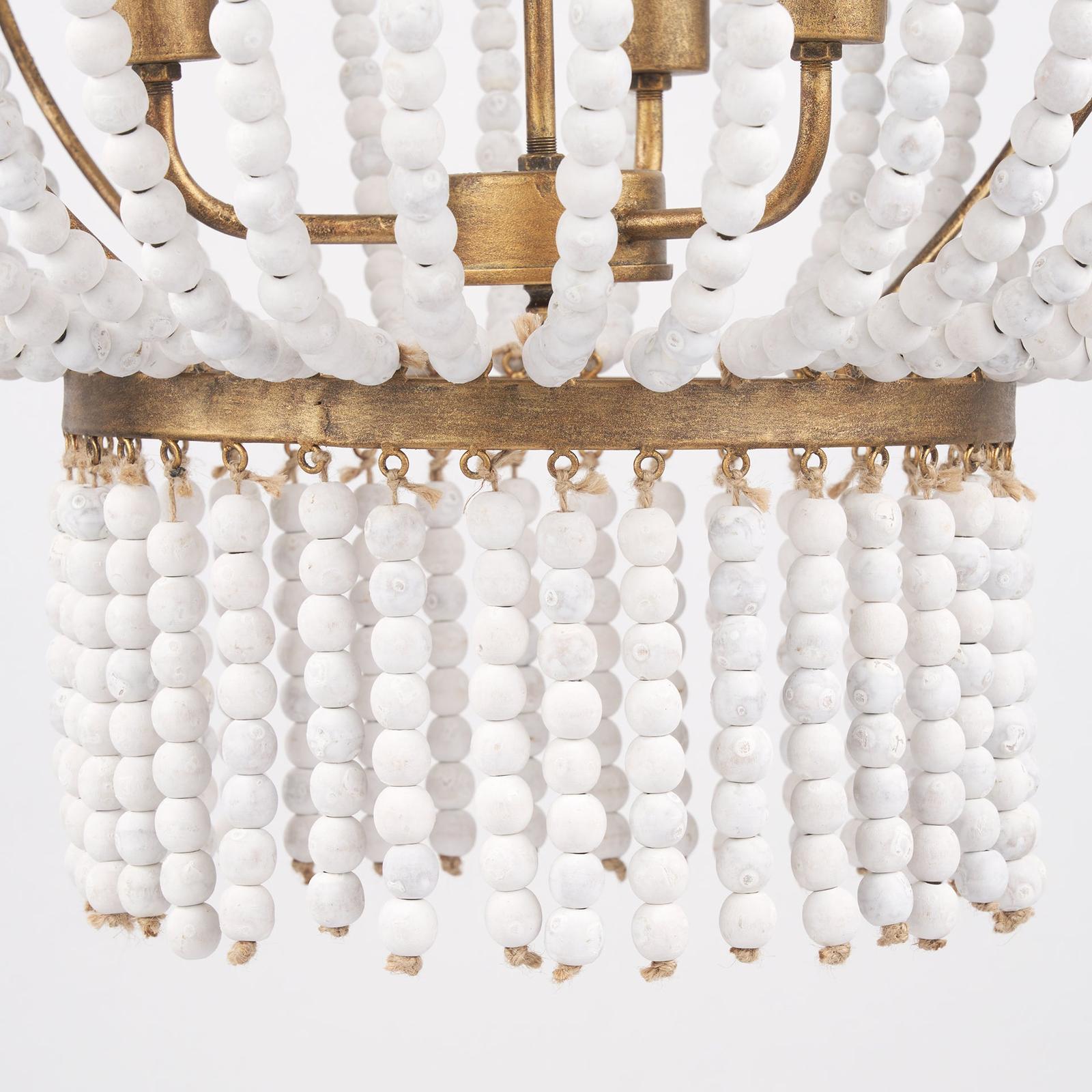 Mercana Rhone Gold Metal and Wood Beaded Chandelier Clearance