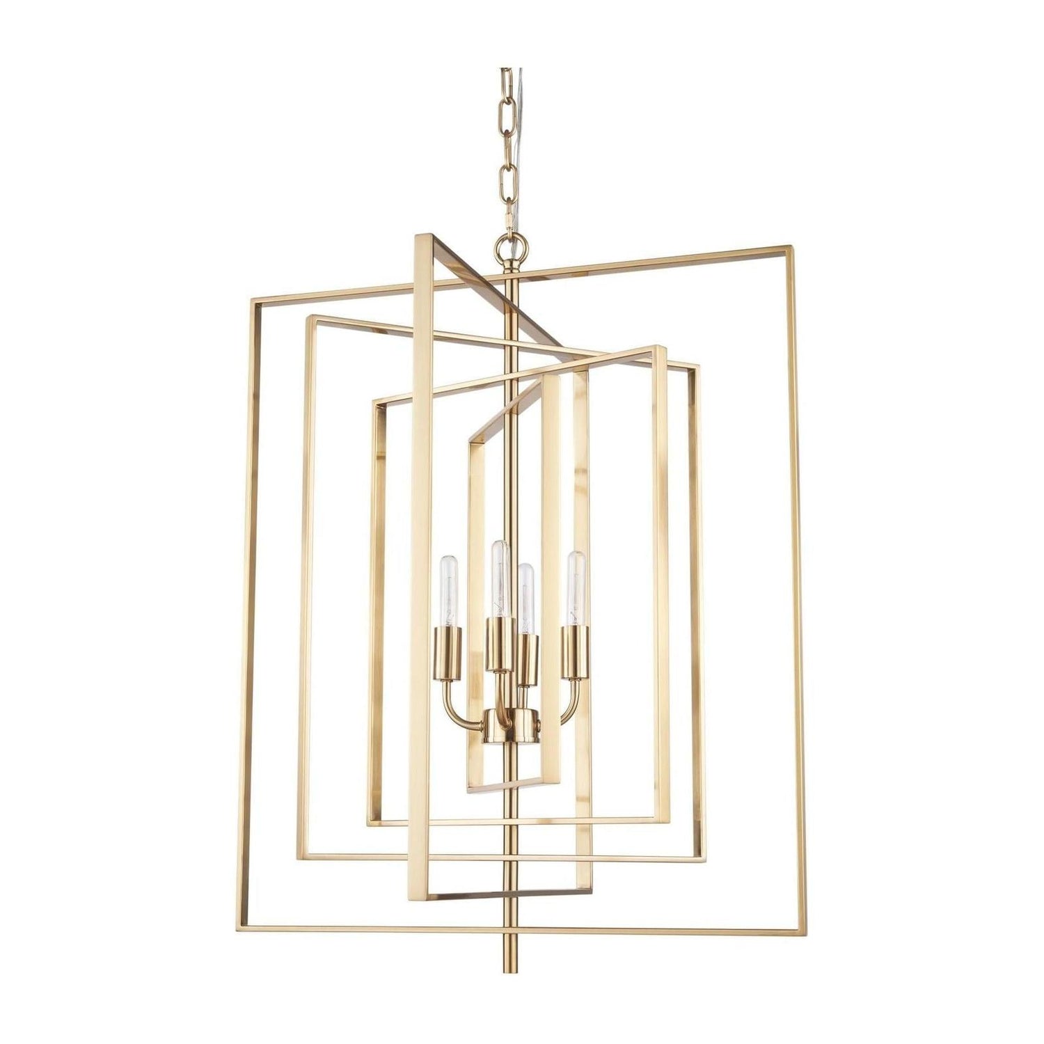 Mercana Colleen Antiqued Gold Metal 4-Light Chandelier