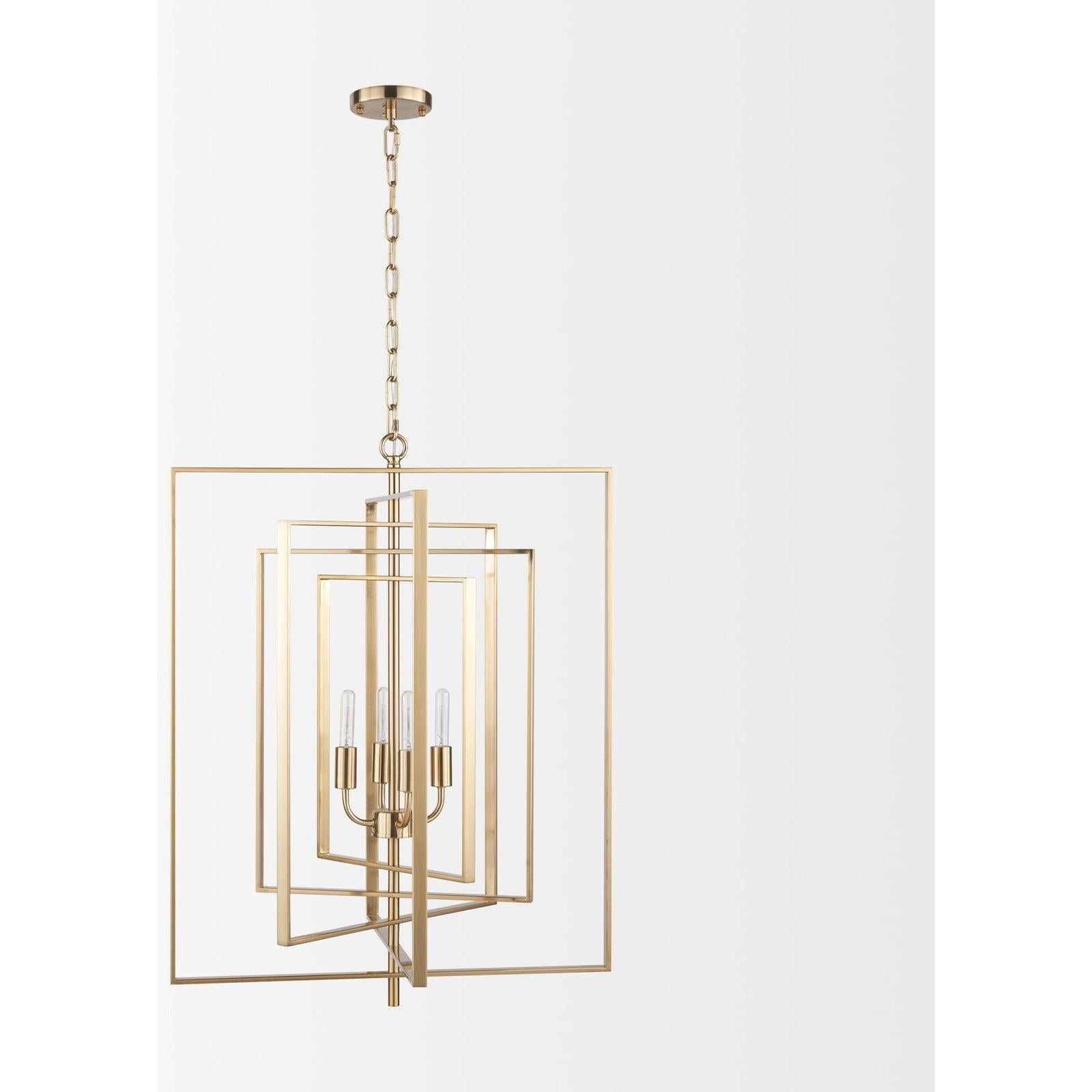 Mercana Colleen Antiqued Gold Metal 4-Light Chandelier