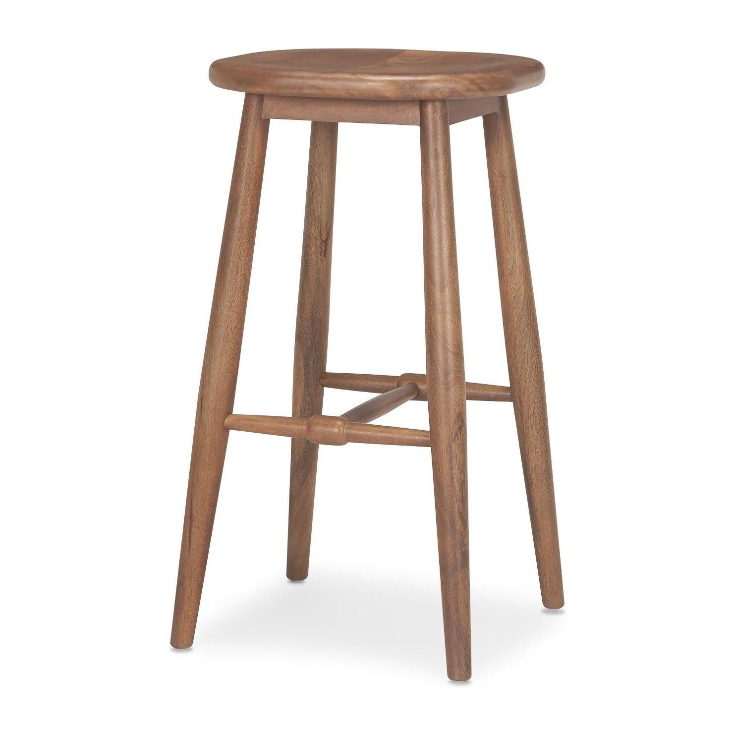Mercana Ernest Medium Brown Wood Bar Stool Clearance