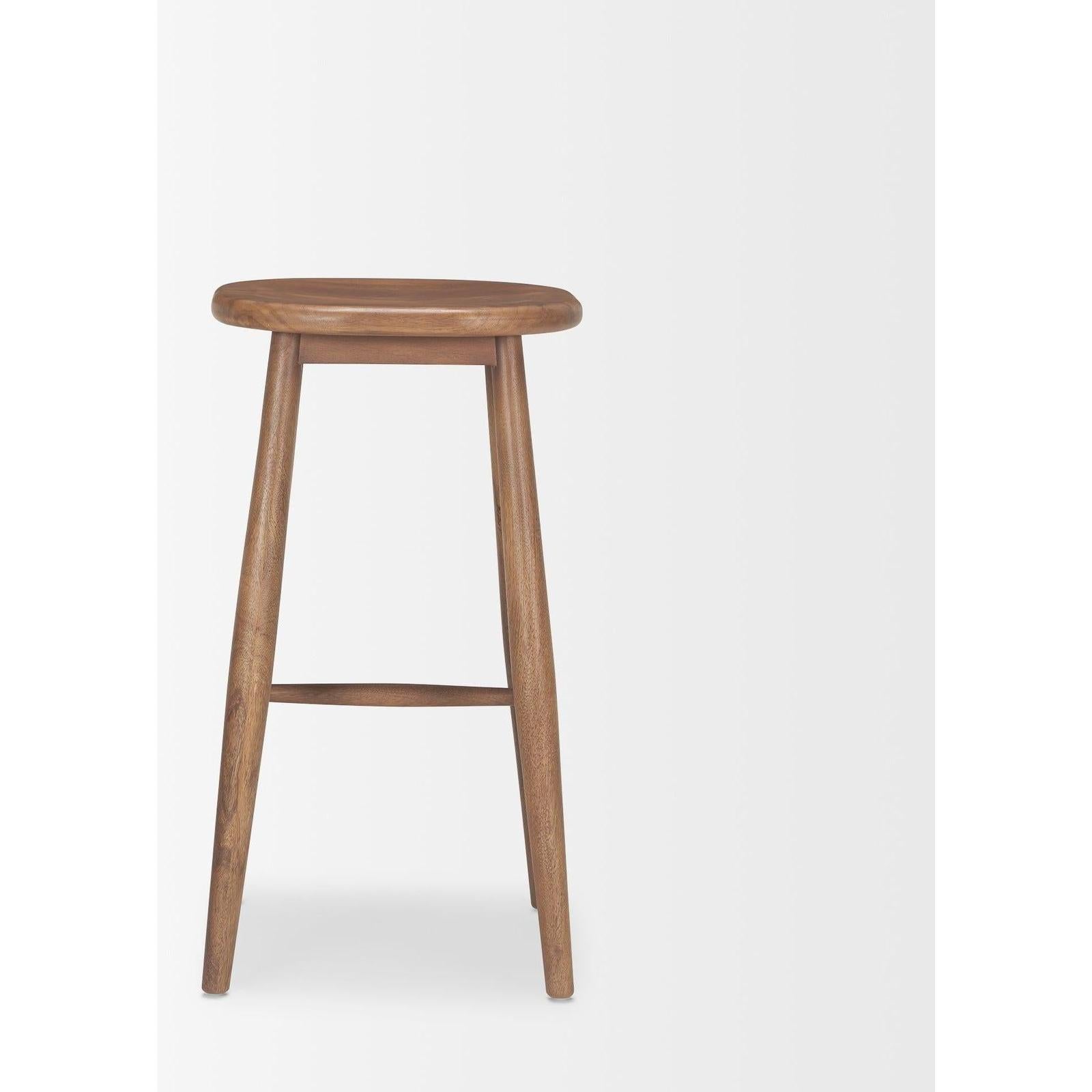 Mercana Ernest Medium Brown Wood Bar Stool Clearance