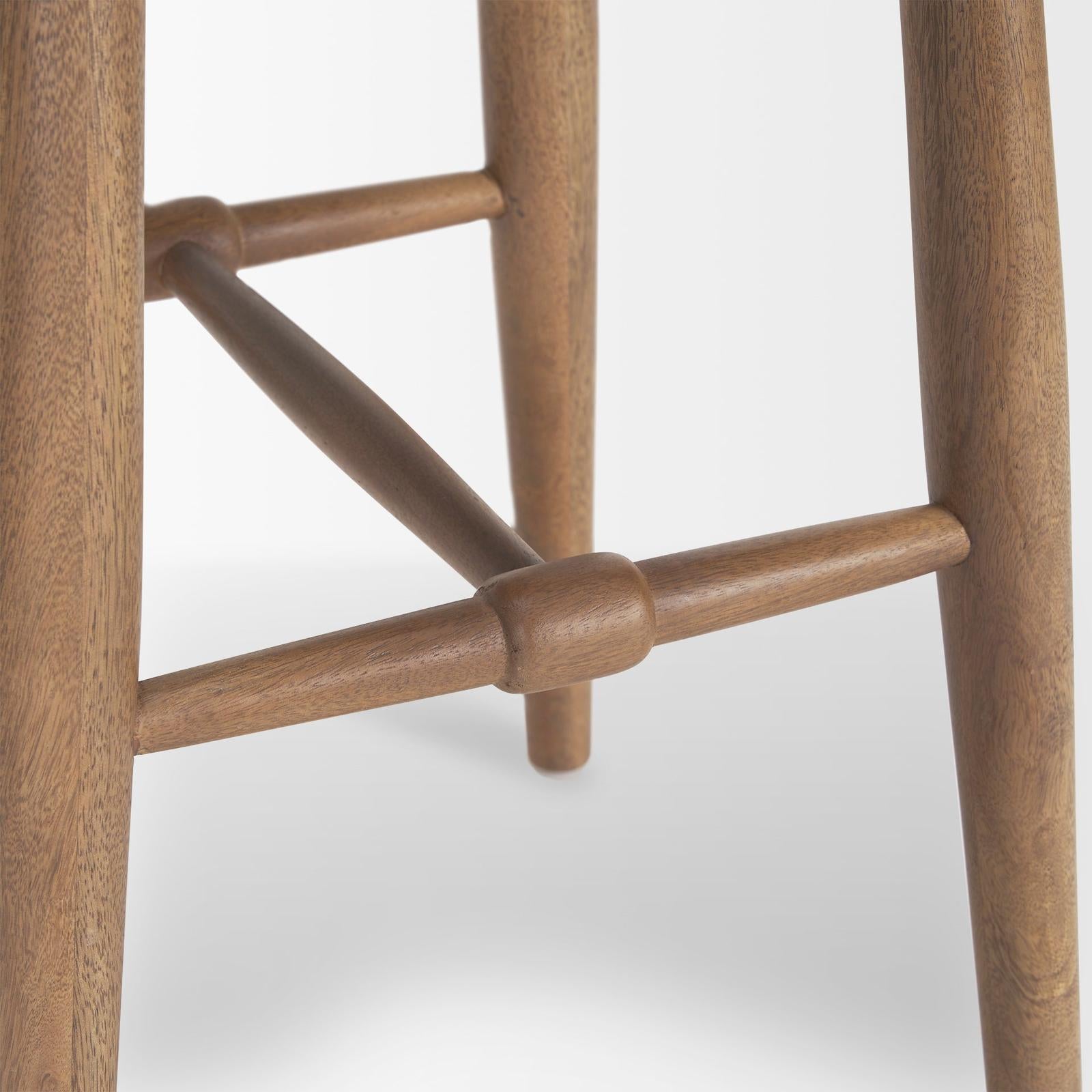 Mercana Ernest Medium Brown Wood Bar Stool Clearance