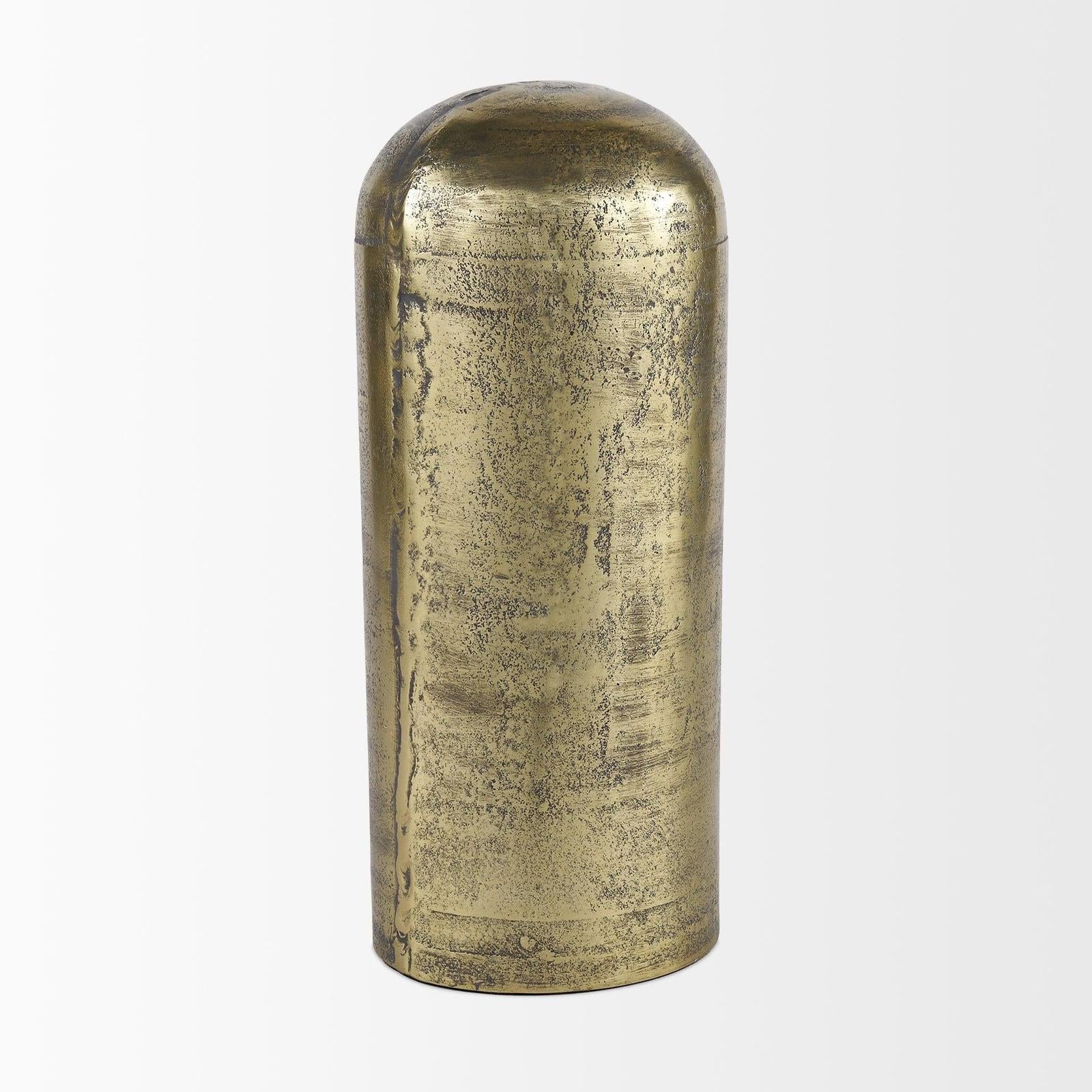 Mercana Quonset Extra Tall Brass Finished Aluminum Metal Pillar Object Clearance