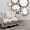 Mercana Roy Upholstered and Brown Wood Frame Arm Chair Clearance