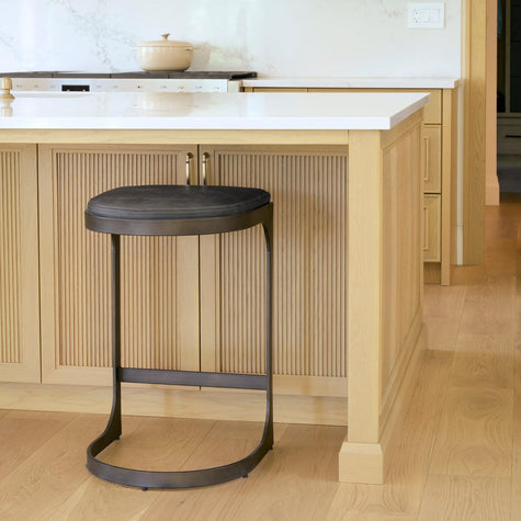 Mercana Tyson Leather W/ Metal Frame Counter Stool