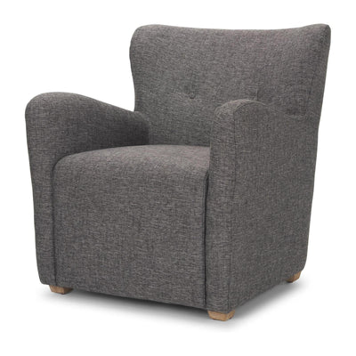 Mercana Dunstan Accent Chair Upholstered Gray Twill Fabric and Medium Brown Wood Feet Clearance