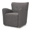 Mercana Dunstan Accent Chair Upholstered Gray Twill Fabric and Medium Brown Wood Feet Clearance