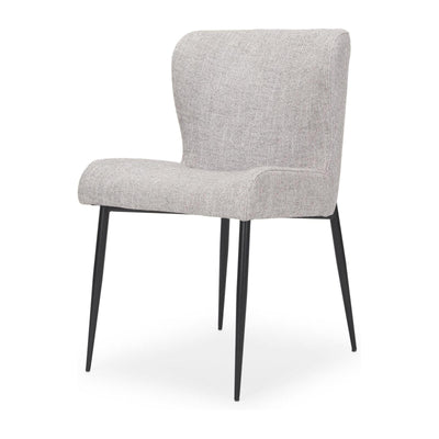 Mercana Hartt Dining Chair W/ Matte Black Metal Frame and Gray Fabric Clearance