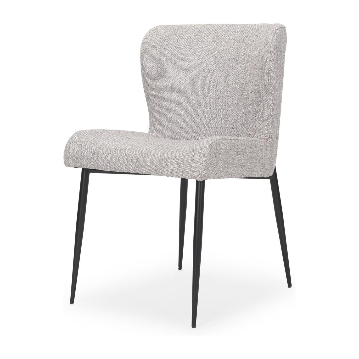 Mercana Hartt Dining Chair W/ Matte Black Metal Frame and Gray Fabric Clearance
