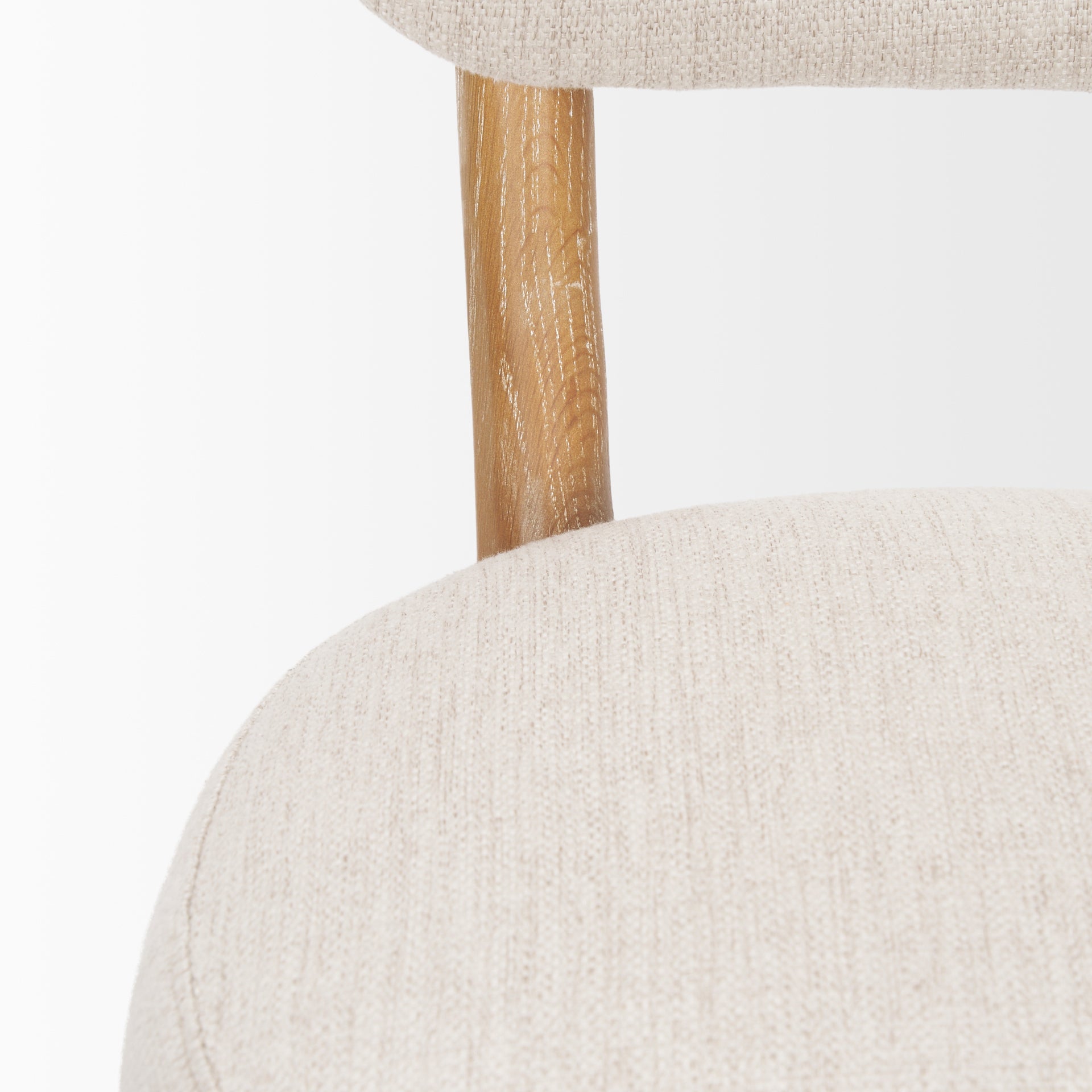 Mercana Owen Dining Chair W/ Medium Brown Wood and Beige Fabric