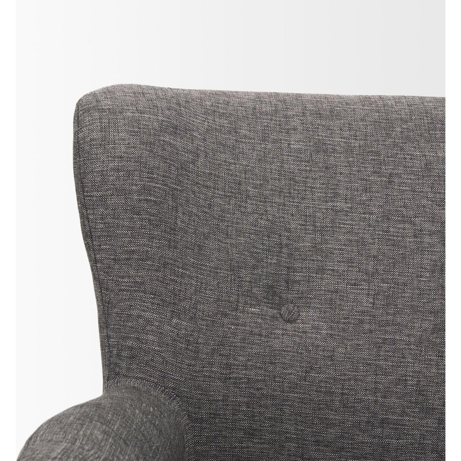 Mercana Dunstan Accent Chair Upholstered Gray Twill Fabric and Medium Brown Wood Feet Clearance