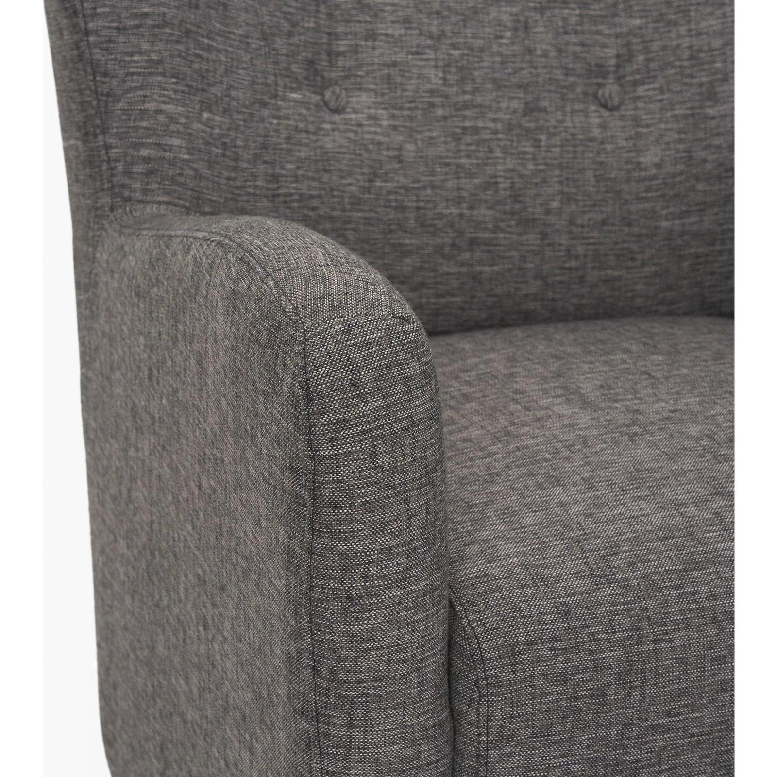 Mercana Dunstan Accent Chair Upholstered Gray Twill Fabric and Medium Brown Wood Feet Clearance