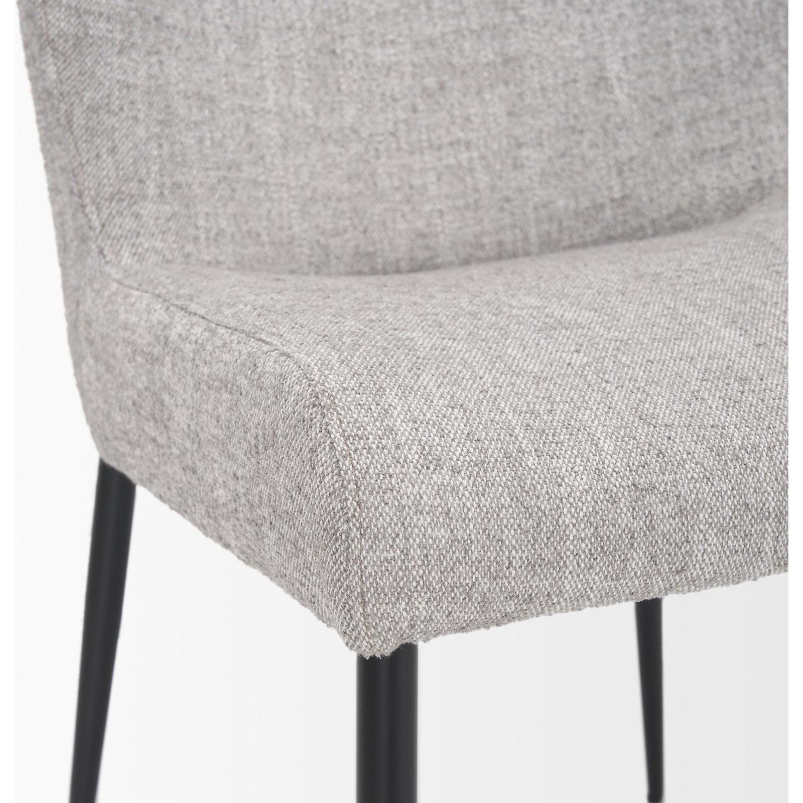 Mercana Hartt Dining Chair W/ Matte Black Metal Frame and Gray Fabric Clearance