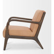 Mercana Cashel Accent Chair W/ Dark Brown Wood and Tan Genuine Leather Clearance