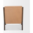 Mercana Cashel Accent Chair W/ Dark Brown Wood and Tan Genuine Leather Clearance