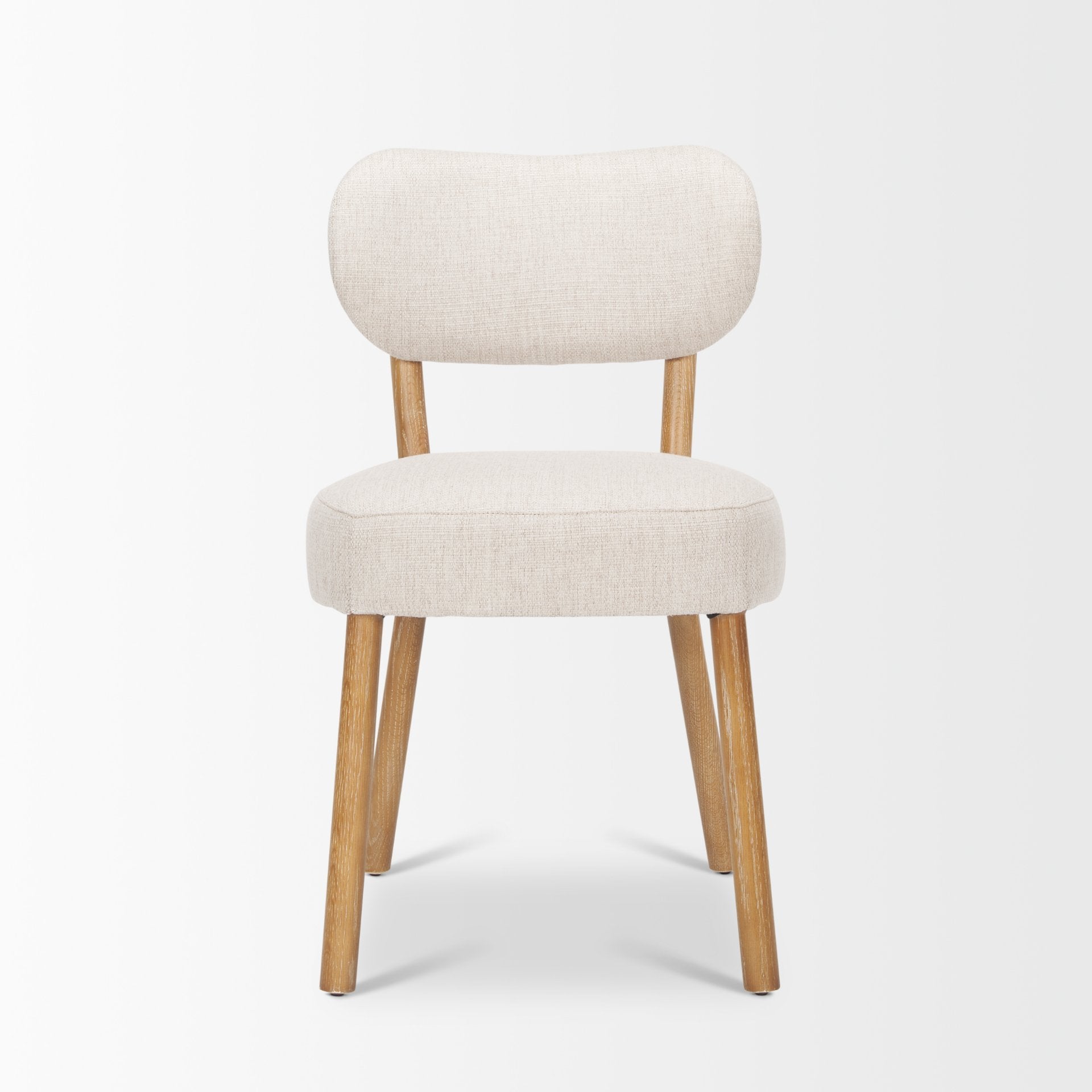 Mercana Owen Dining Chair W/ Medium Brown Wood and Beige Fabric