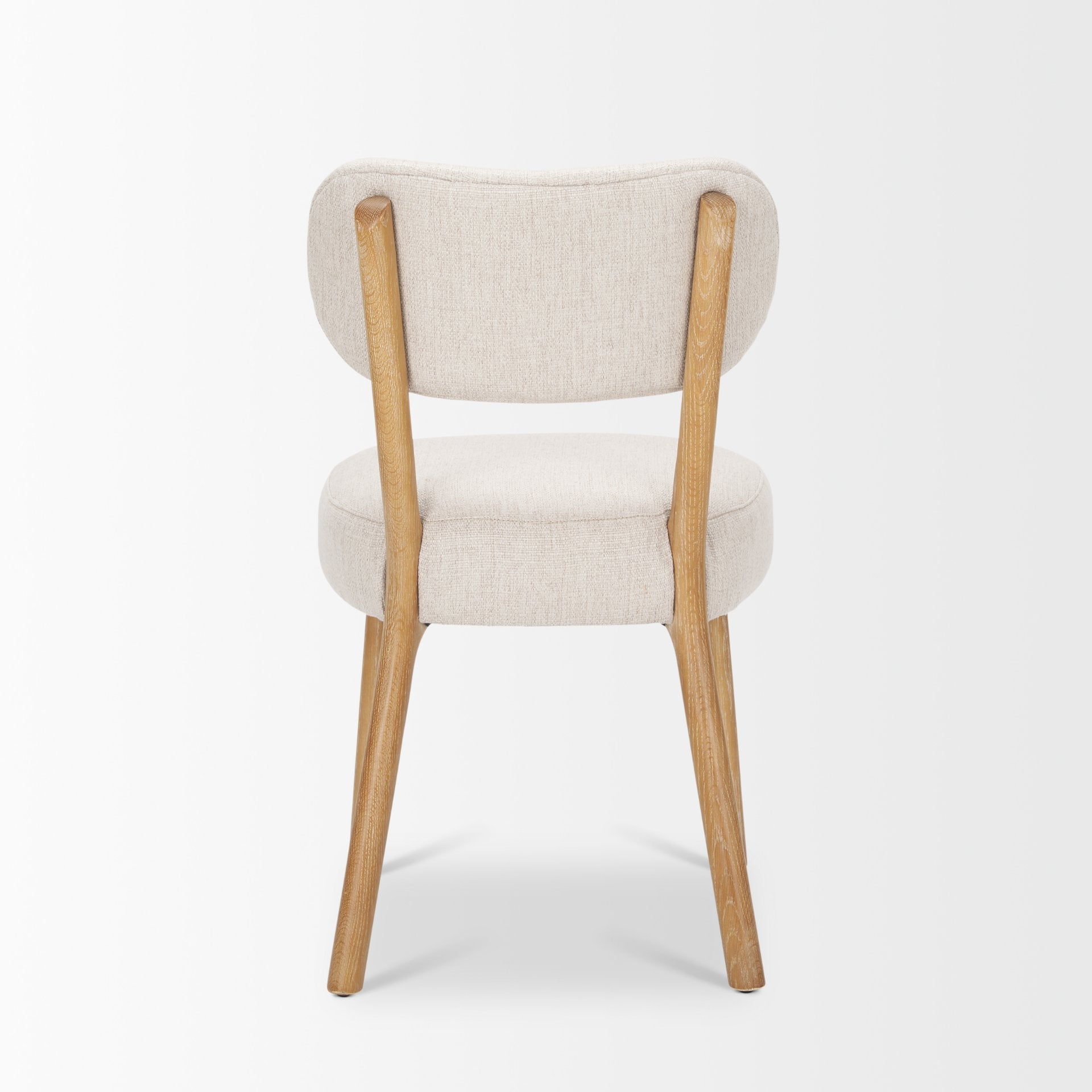 Mercana Owen Dining Chair W/ Medium Brown Wood and Beige Fabric