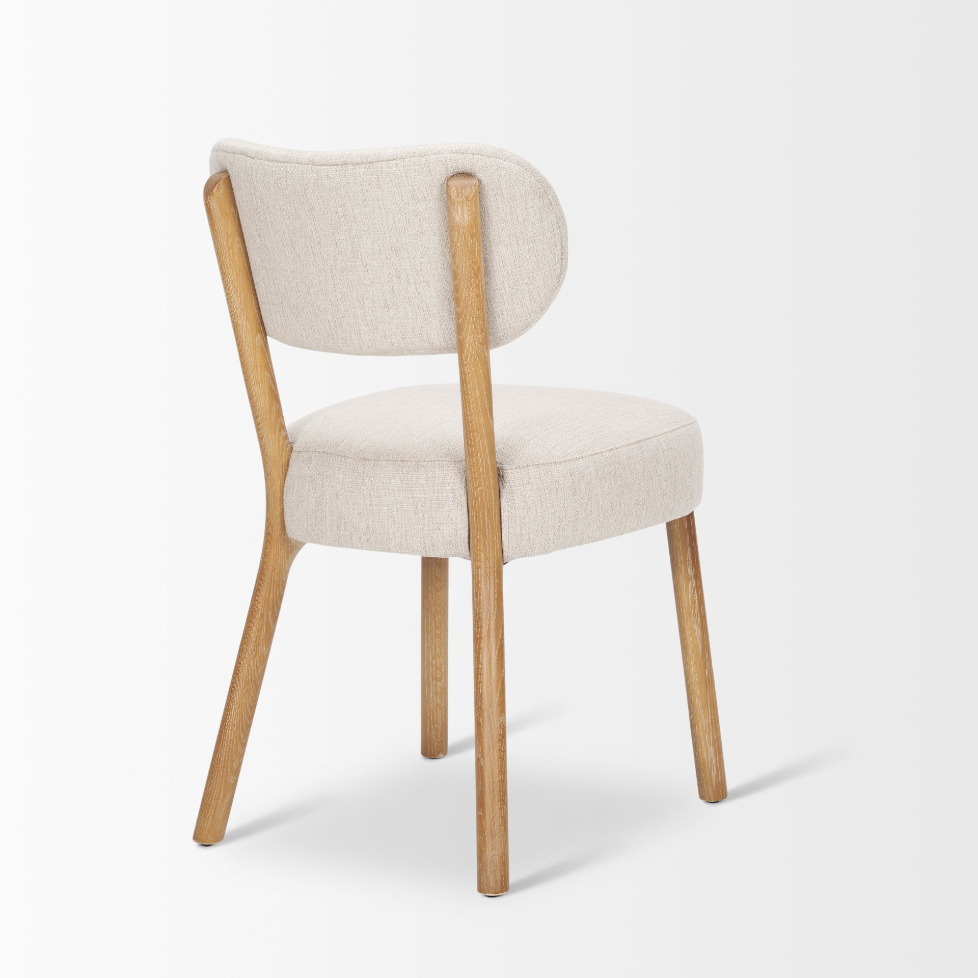 Mercana Owen Dining Chair W/ Medium Brown Wood and Beige Fabric