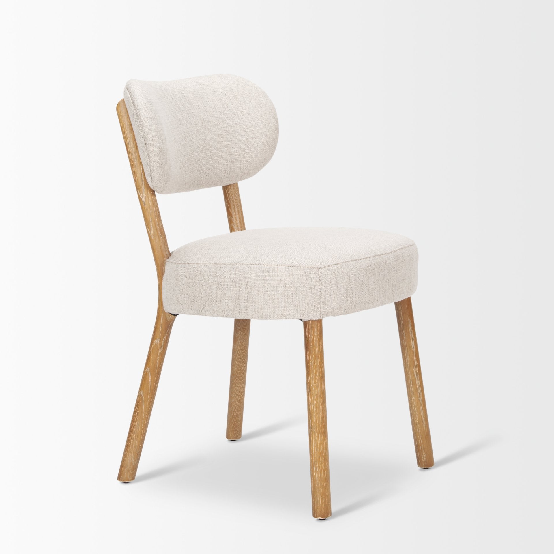 Mercana Owen Dining Chair W/ Medium Brown Wood and Beige Fabric