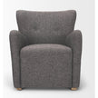 Mercana Dunstan Accent Chair Upholstered Gray Twill Fabric and Medium Brown Wood Feet Clearance