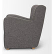 Mercana Dunstan Accent Chair Upholstered Gray Twill Fabric and Medium Brown Wood Feet Clearance
