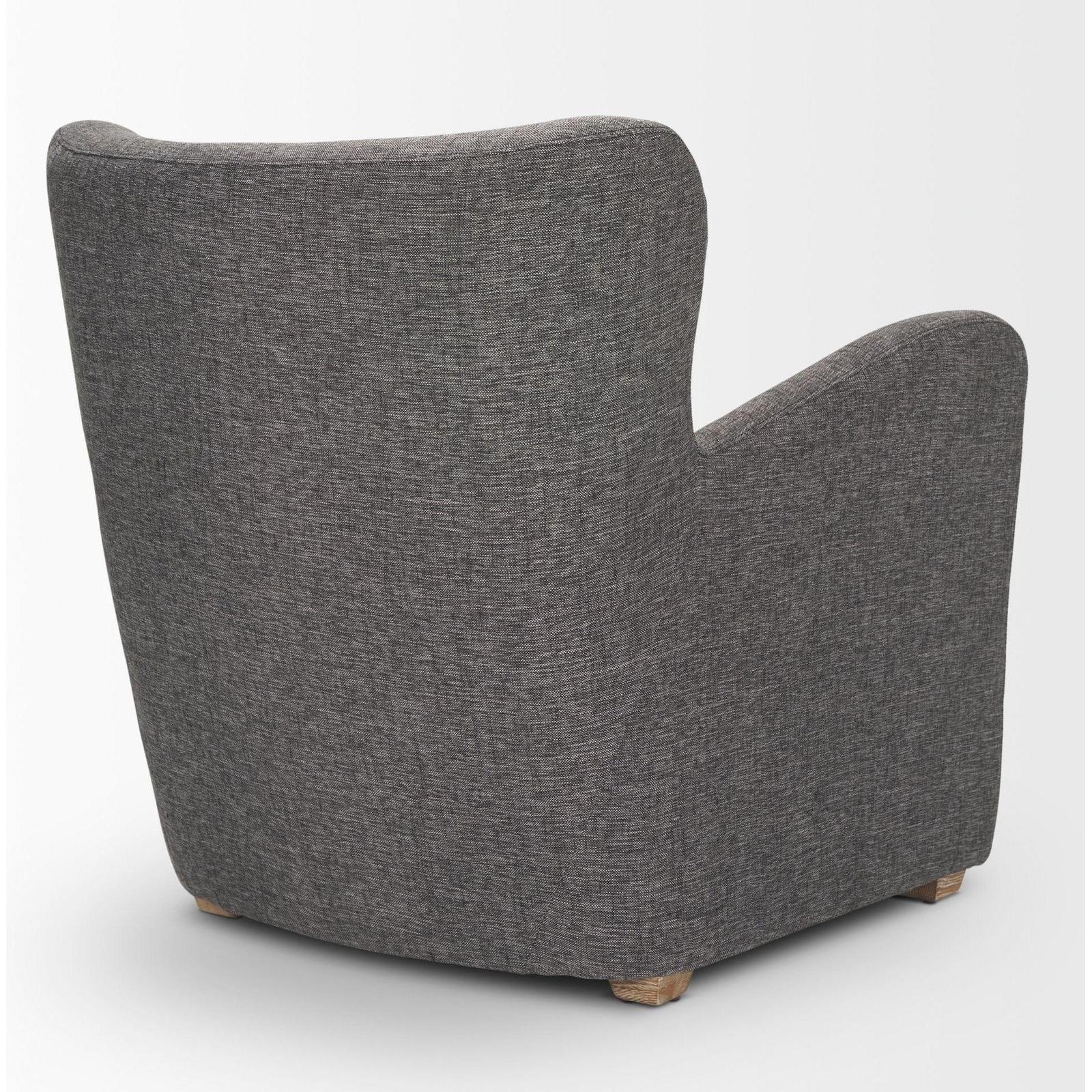 Mercana Dunstan Accent Chair Upholstered Gray Twill Fabric and Medium Brown Wood Feet Clearance
