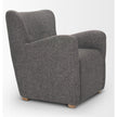 Mercana Dunstan Accent Chair Upholstered Gray Twill Fabric and Medium Brown Wood Feet Clearance