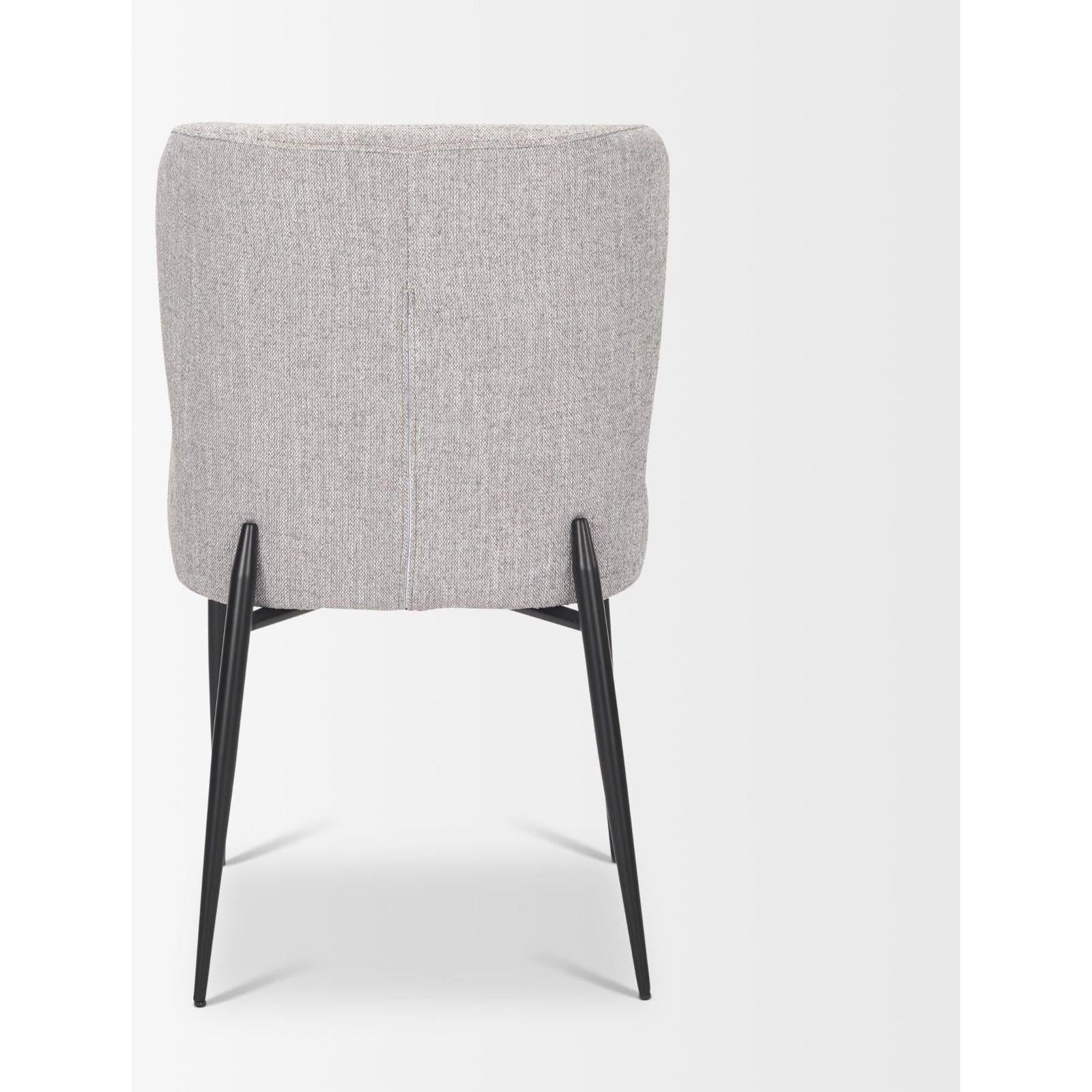 Mercana Hartt Dining Chair W/ Matte Black Metal Frame and Gray Fabric Clearance