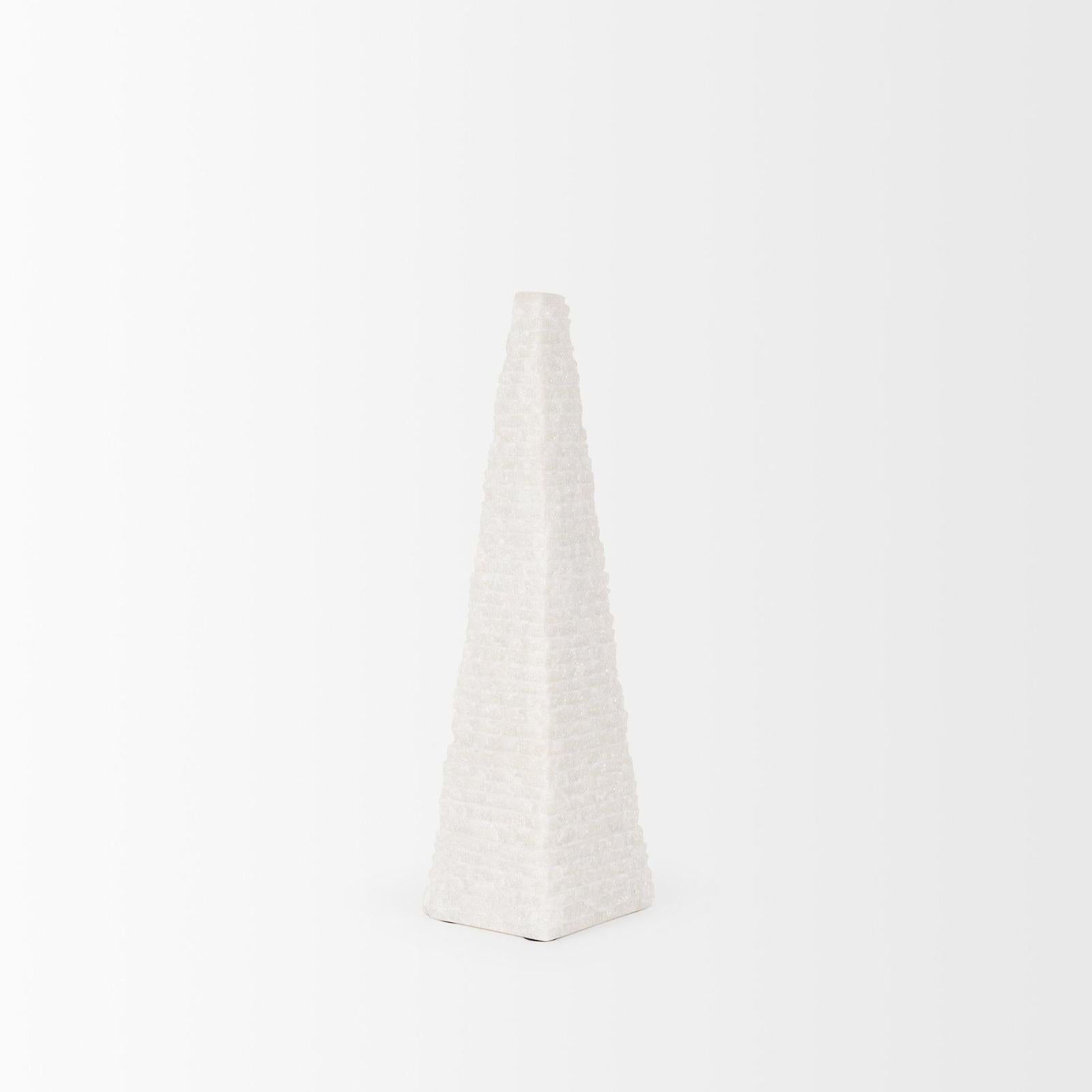 Mercana Pyramis White Rough Marble Obelisk Clearance