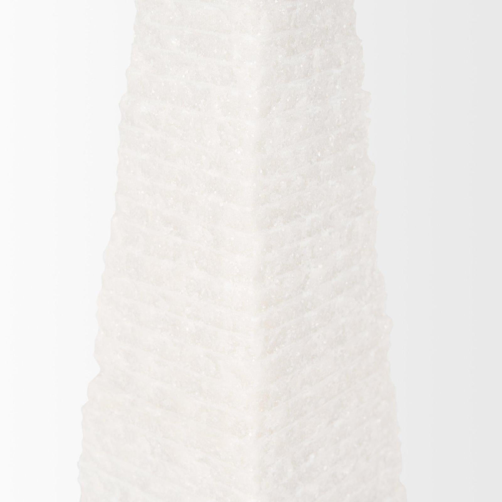 Mercana Pyramis White Rough Marble Obelisk Clearance