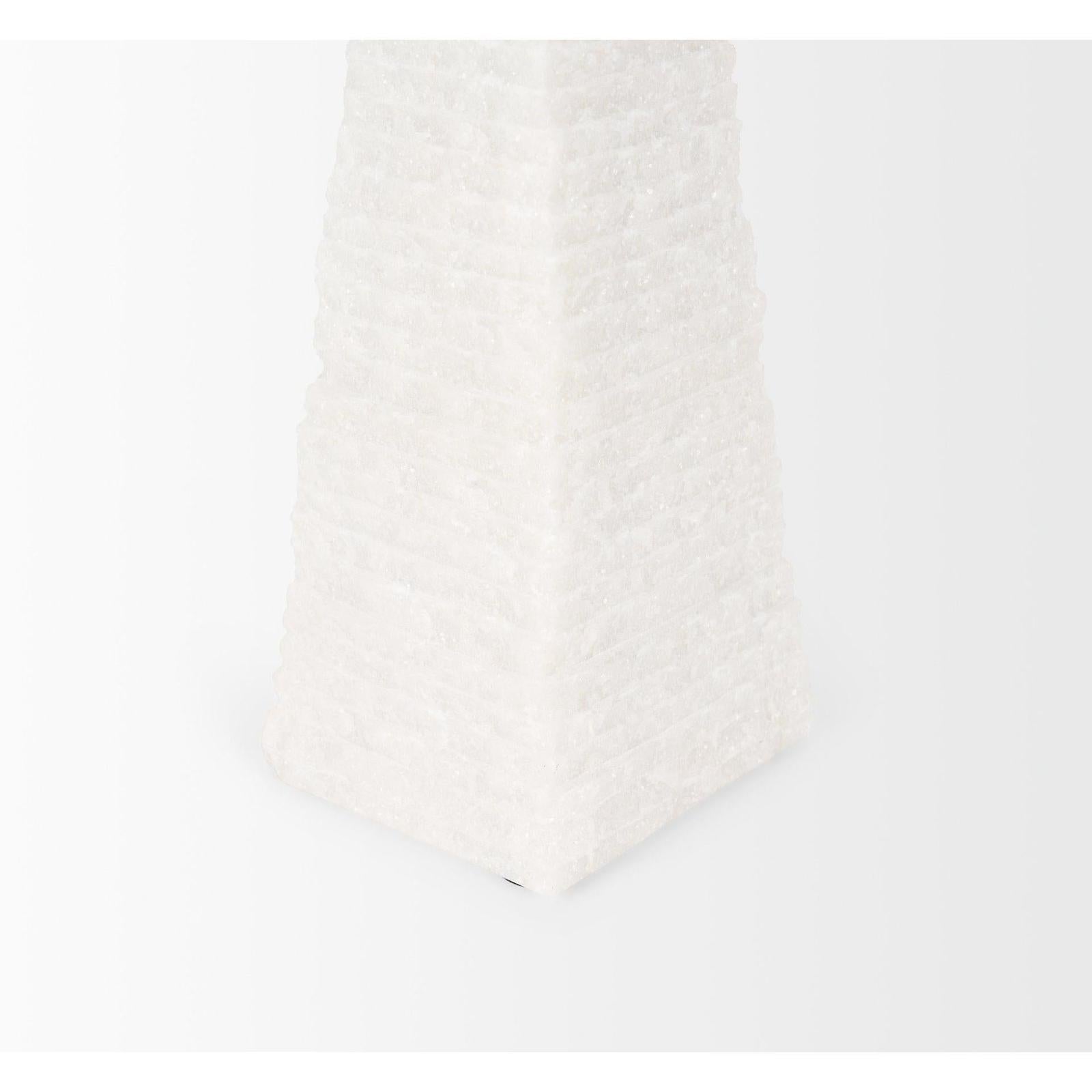 Mercana Pyramis White Rough Marble Obelisk Clearance