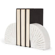 Mercana Stept White Marble Bookends w/rough Carving - Set of 2