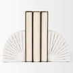 Mercana Stept White Marble Bookends w/rough Carving - Set of 2