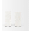 Mercana Cavetto White Marble Bookends w/rough Carving S/2