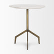 Mercana Serre Marble Top 3 Prong Metal Base End Table