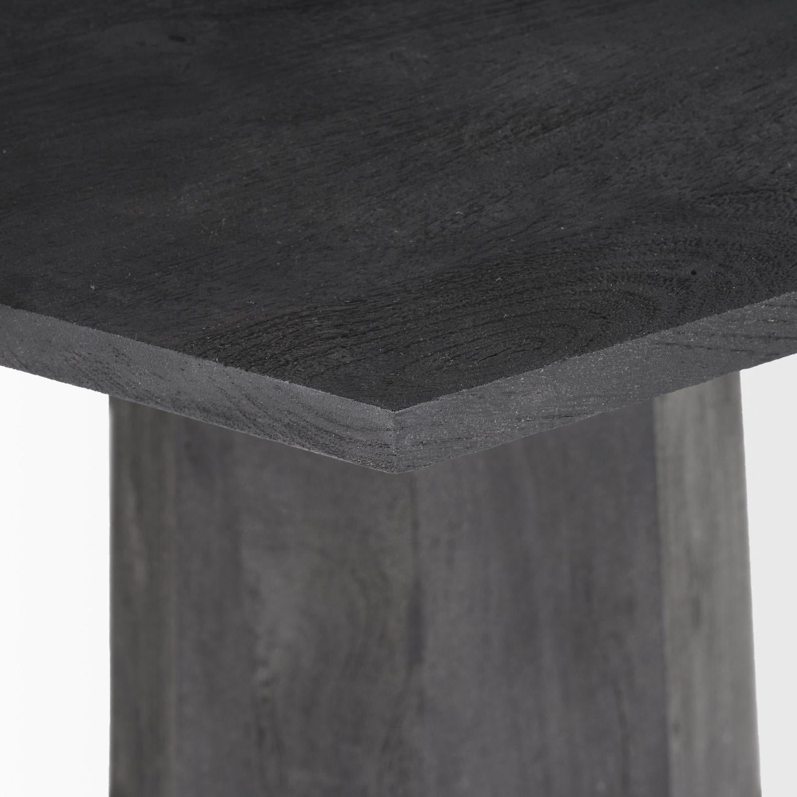 Mercana Maxine Hexagonal Black Wood Foyer Table
