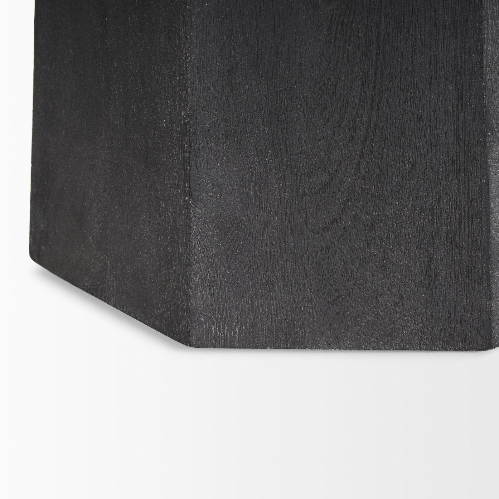 Mercana Maxine Hexagonal Black Wood Foyer Table