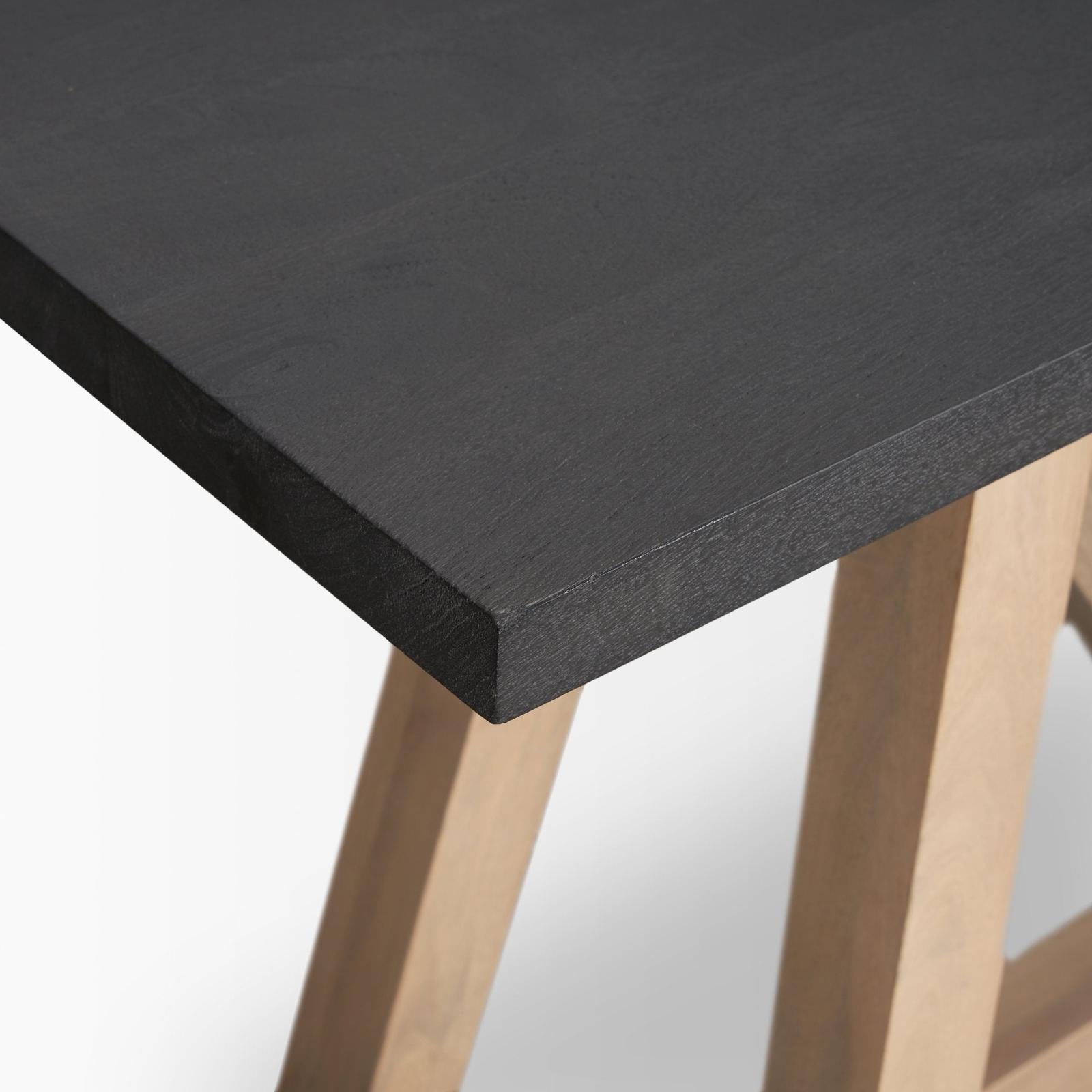 Mercana Rialto Two-Toned Black and Brown Wood Angular Leg Console Table
