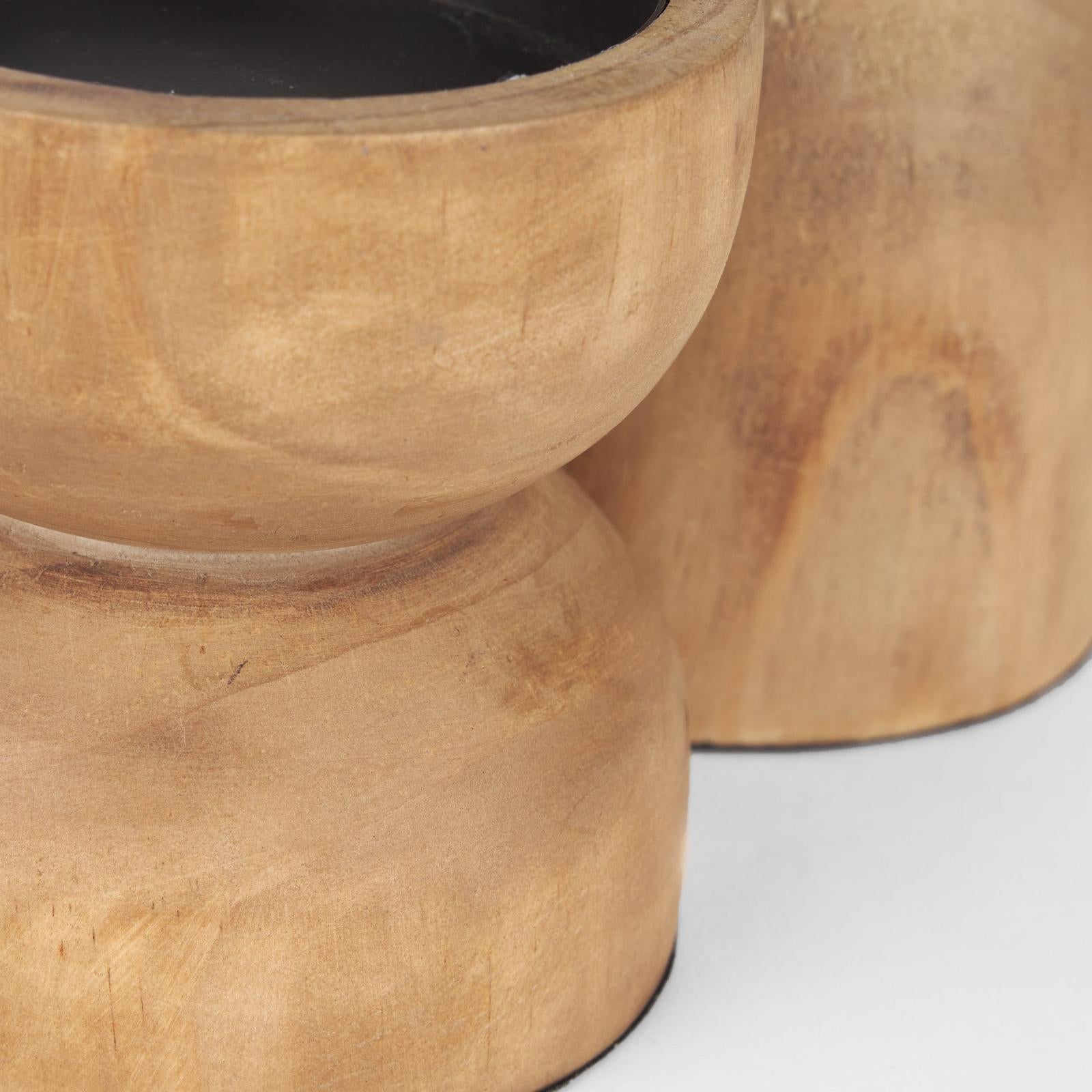 Mercana Aleena Wooden Candle Holder - Set of 2