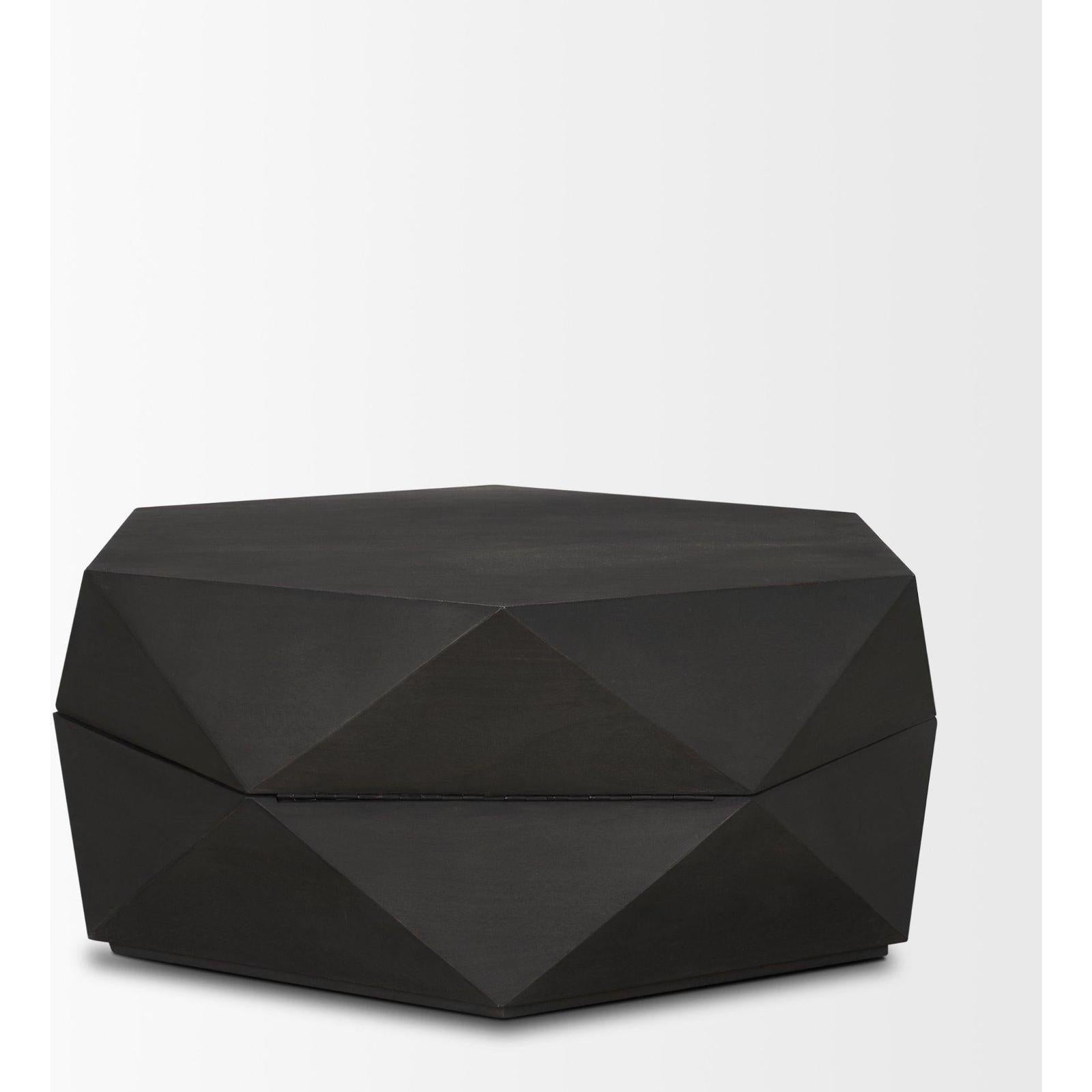 Mercana Arreto Hexagonal Hinged Solid Wood Top and Base Coffee Table