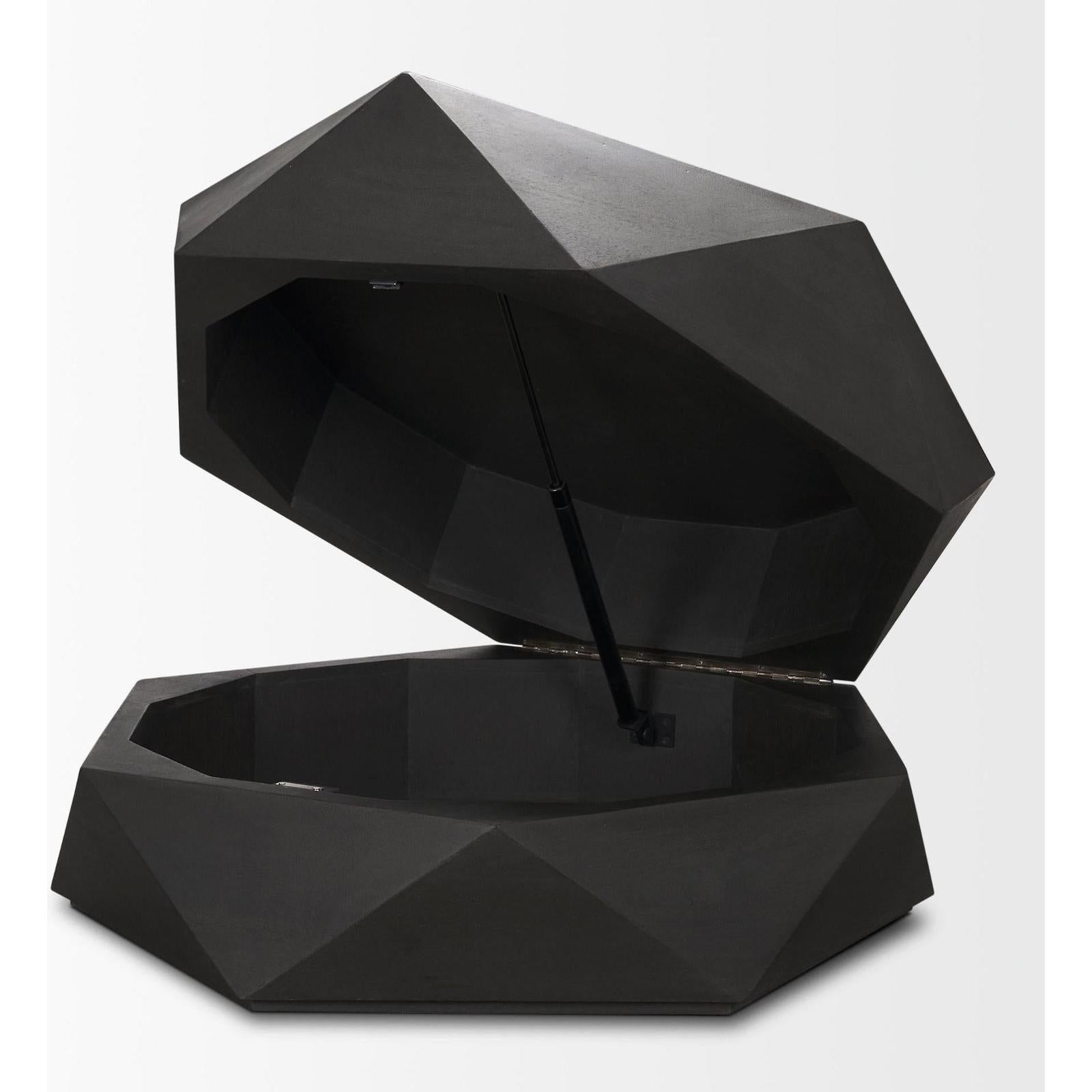 Mercana Arreto Hexagonal Hinged Solid Wood Top and Base Coffee Table