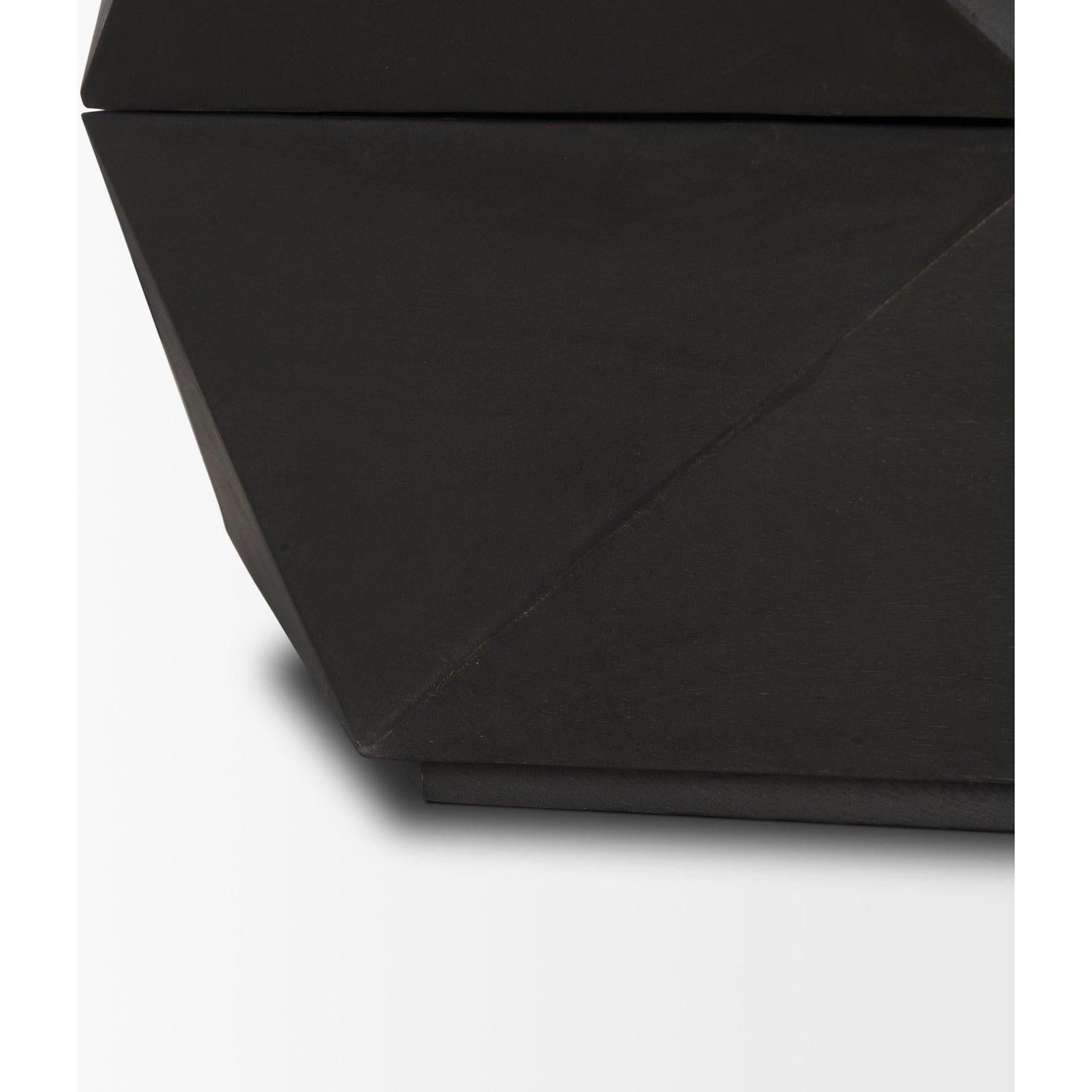 Mercana Arreto Hexagonal Hinged Solid Wood Top and Base Coffee Table