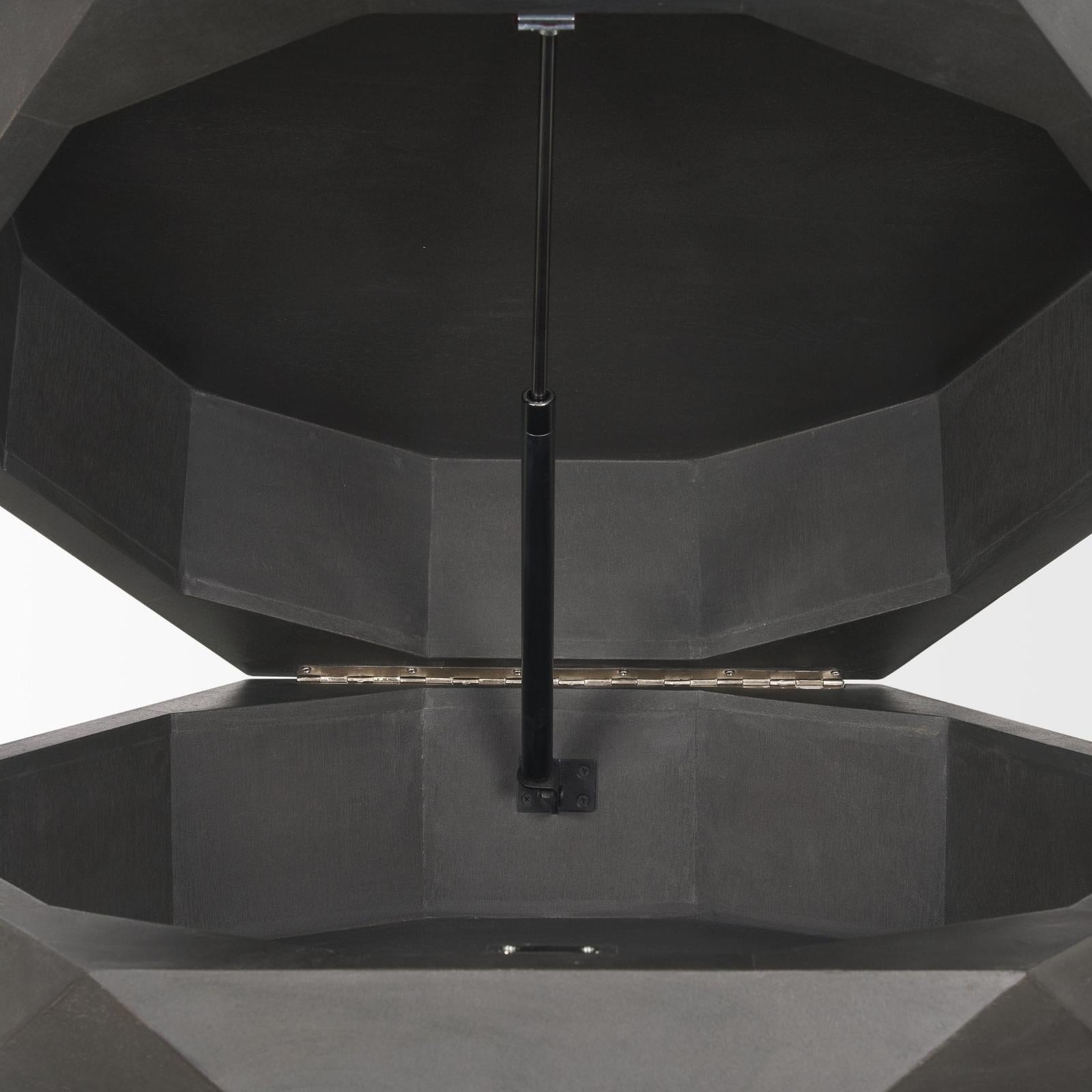 Mercana Arreto Hexagonal Hinged Solid Wood Top and Base Coffee Table