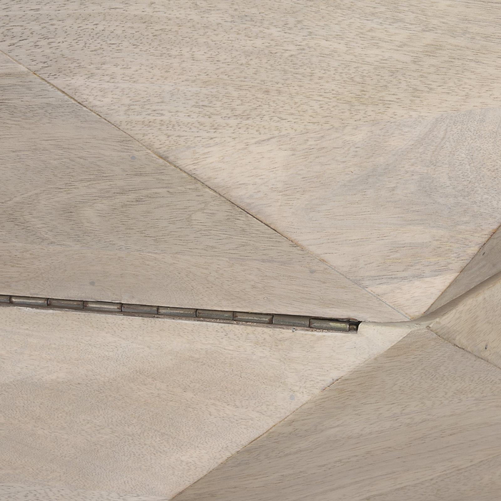 Mercana Arreto Hexagonal Hinged Solid Wood Top and Base Coffee Table